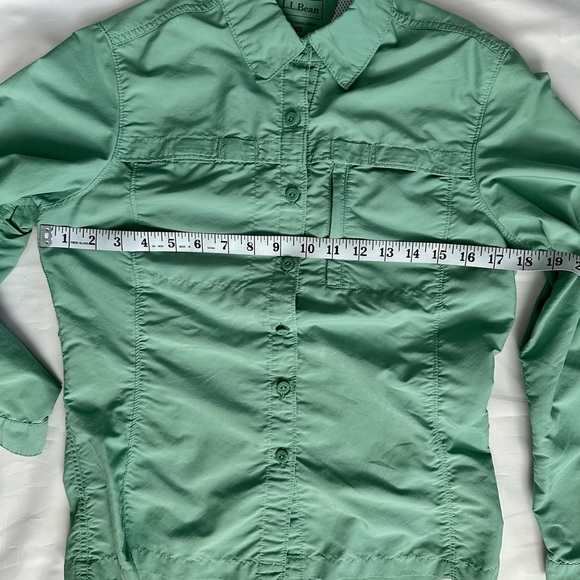 L.L. Bean Women's Tropicwear Shirt Long-Sleeve Green #252299 Size XS EUC - Picture 13 of 15